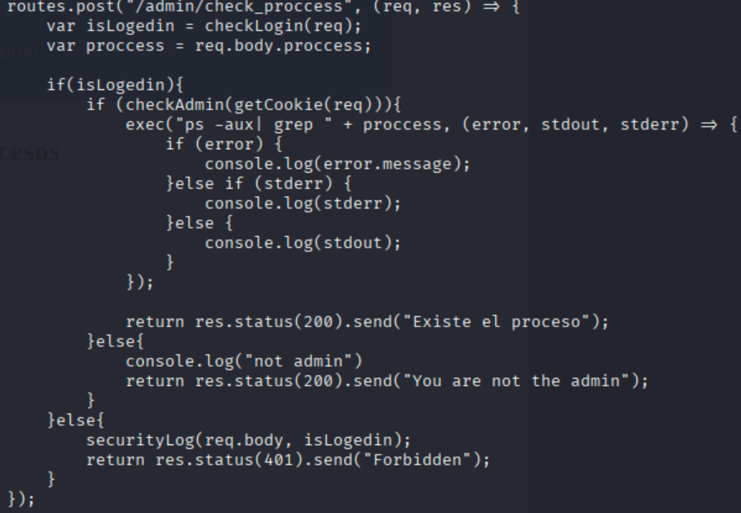 javascript code (nodejs)