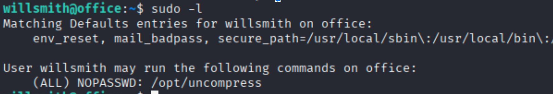 execute sudo -l
