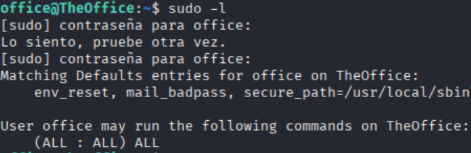 sudo -l